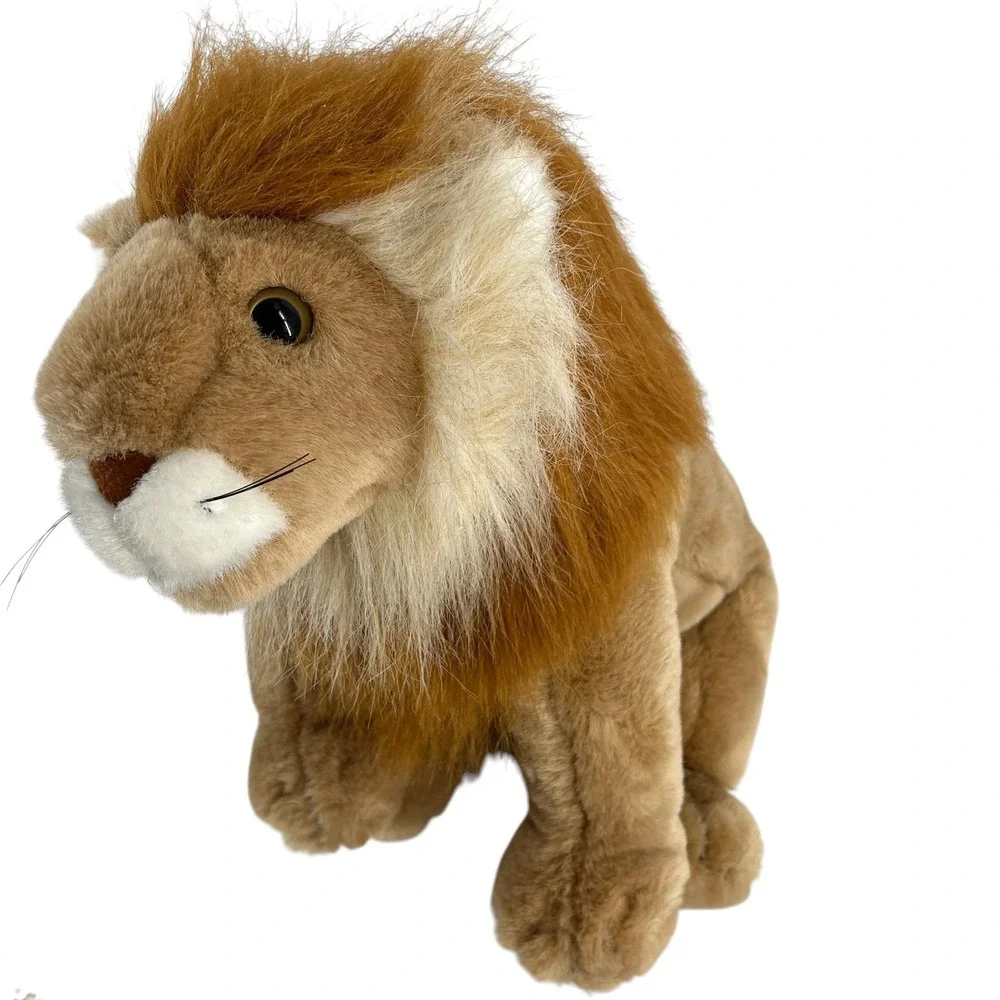Vintage 1990 Ty Harris the Lion Plush Stuffed Animal Realistic Tan 15